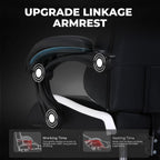 Gaming Chair High Back Computer Chairs for Adults, Ergonomic Height Adjustable Recliner Chair 300Lbs with Linkage Armrest and Lumbar Support for Home Office, White