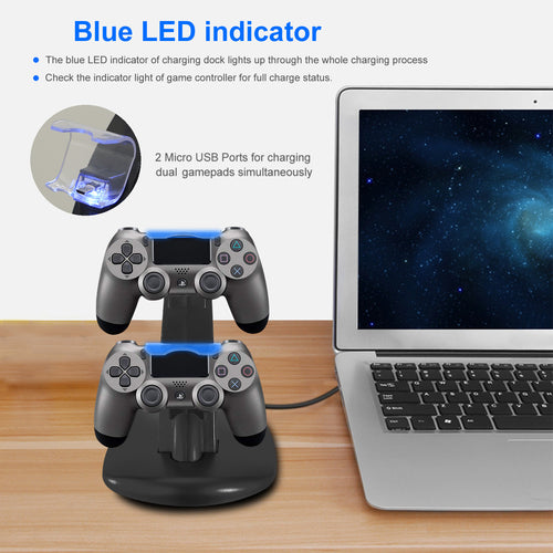 Spawn Dual Controller Charging Dock for PS4 — with controllers