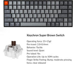 K2 75% Layout RGB Bluetooth Wireless Mechanical Keyboard with  Super Brown Switch/Anti Ghosting/N-Key Rollover, Compact 84 Keys USB Wired Gaming Keyboard for Mac Windows-Version 2 |  Super Brown Switch/Anti Ghosting/N-Key Rollover, 84 Keys USB Wired Gaming Keyboard for Mac Windows