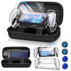 12 in 1 Accessories Set for Playstation Portal Remote Player, Hard Carrying Case for PS Portal with Clear Skin Case for PS5 Portal, 2 Screen Protector with 4 Thumb Grip