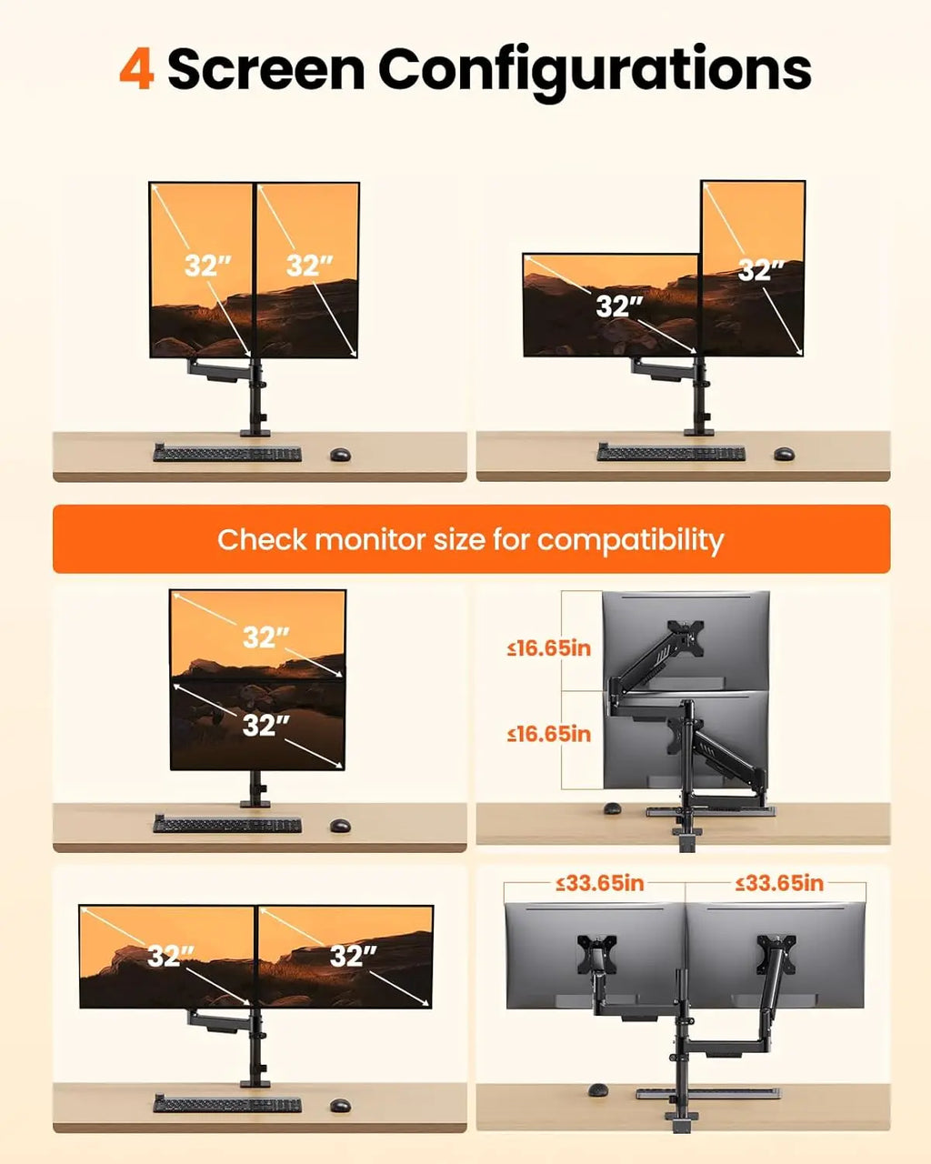 Stackable Dual Gaming Monitor Arm