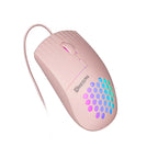 Wired RGB Backlit Honeycomb Shell Gaming Mouse