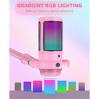 Gaming Microphone, RGB Condenser Mic with Touch Mute & Gain Knob