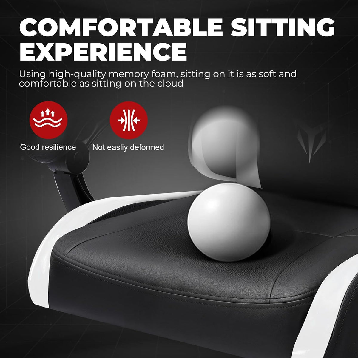 Gaming Chair High Back Computer Chairs for Adults, Ergonomic Height Adjustable Recliner Chair 300Lbs with Linkage Armrest and Lumbar Support for Home Office, White